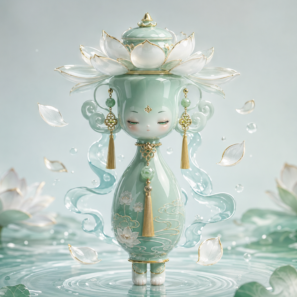 荷花仕女