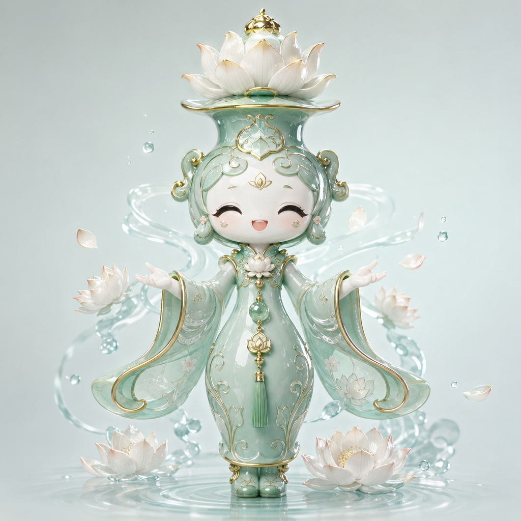 荷花仕女 表情